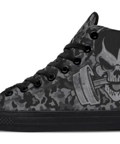 agressive workout camo high top canvas shoes