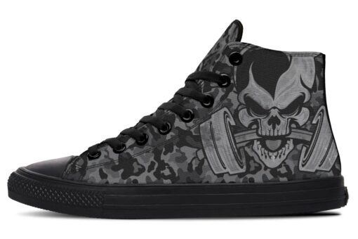 agressive workout camo high top canvas shoes