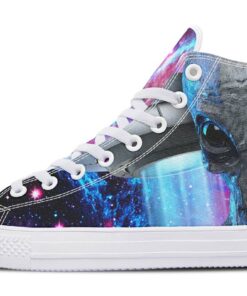 alien and spaceship high top canvas shoes