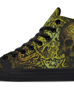 antique skull high top canvas shoes
