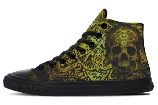 antique skull high top canvas shoes