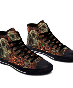 art jungle skull high top shoes