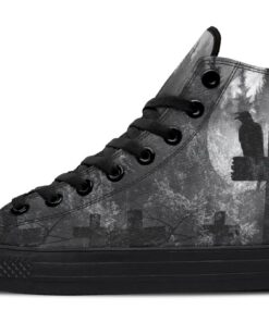 black crow perched and fir high top canvas shoes