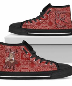 blood gang high top shoe red paisley