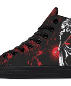 blood sword woman high top canvas shoes