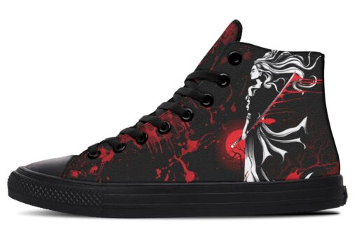blood sword woman high top canvas shoes