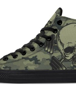 camo health and strenght high top canvas shoes