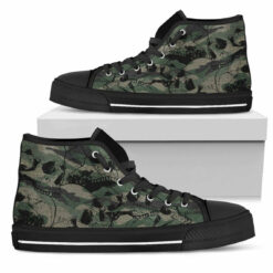 camouflage skull evil unisex high top canvas shoes