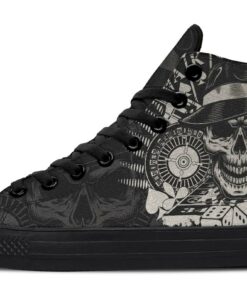 casino skull high top canvas shoes