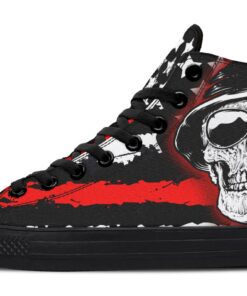 chilling skull and stars high top canvas shoes