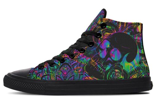 color explosion skull high top canvas shoes