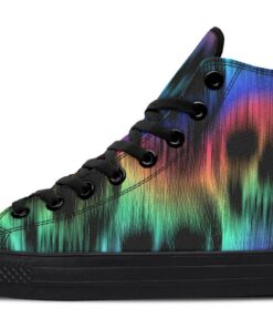 colorful abstract skull high top canvas shoes