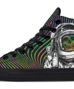 colorful astronaut skull high top canvas shoes