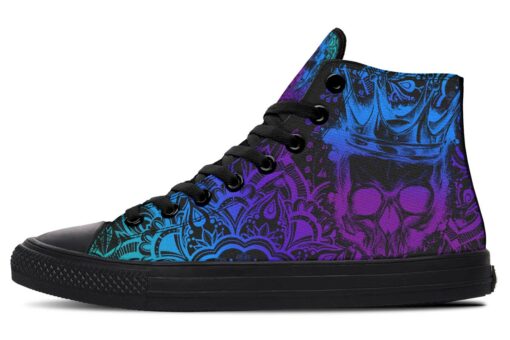 colorful skull crown high top canvas shoes
