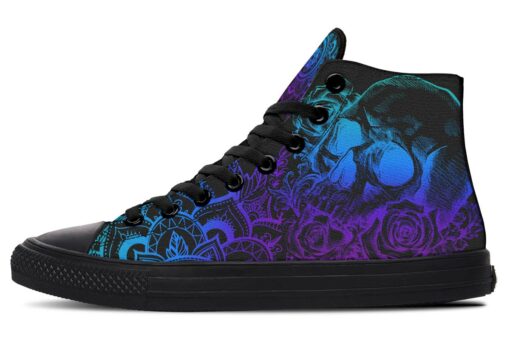 colorful totenkopf high top canvas shoes