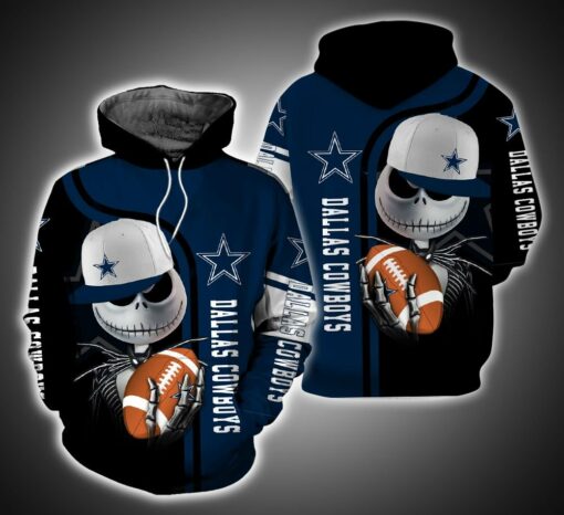 dallas cowboys and jack skellington 3d hoodie