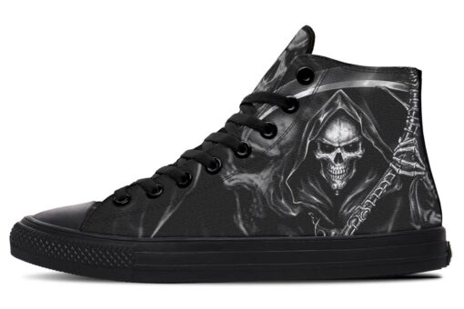 dangerous grim reaper high top canvas shoes