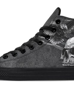 eagle and skull usa high top canvas shoes
