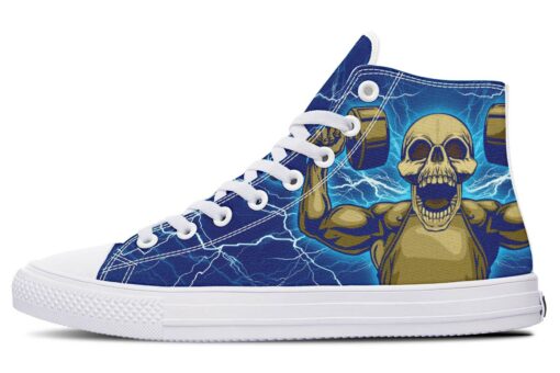 electric blue fitness high top canvas shoes