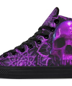 eye catching skull high top canvas shoes