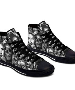 face skull high top shoes
