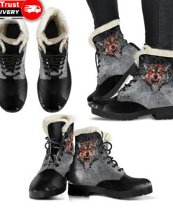 faux fur leather boots fenrir norse wolf a27