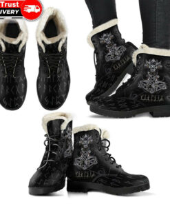 faux fur leather boots mjolnir a7