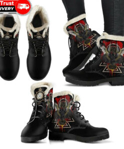 faux fur leather boots raven of odin special version a7