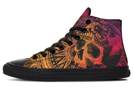 flamboyant butterfly flying high top canvas shoes