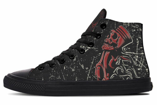 flaming pistons high top canvas shoes