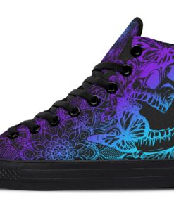 fly butterflies high top canvas shoes
