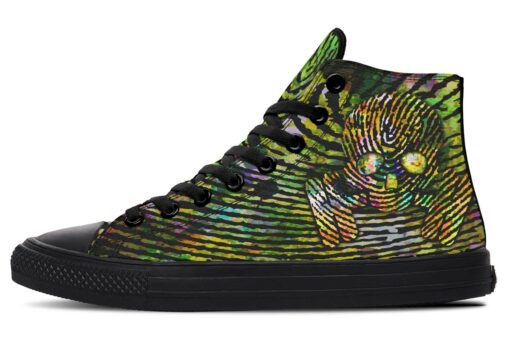 freaky skull working out high top canvas shoes