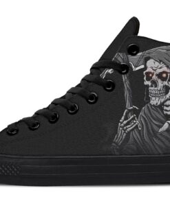 frightening grim reaper high top canvas shoes