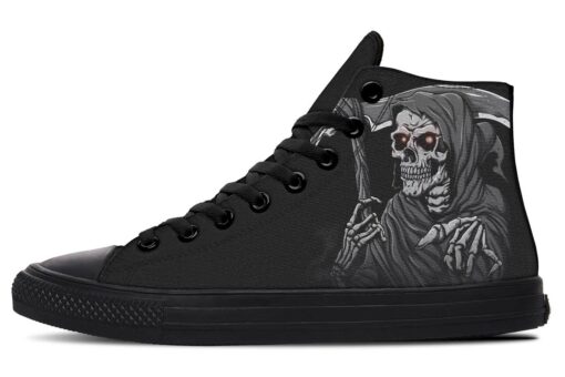 frightening grim reaper high top canvas shoes