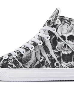frightening skull high top canvas shoes