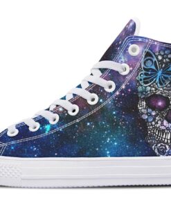 galaxy eyes skull high top canvas shoes