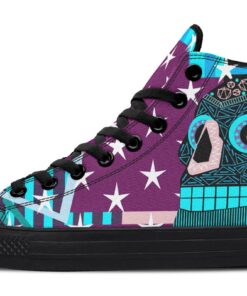 geometric skull high top canvas shoes