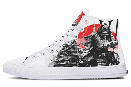 great japanese warrior high top canvas shoes