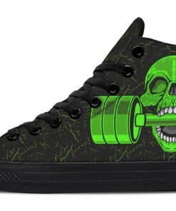 green skull beast high top canvas shoes