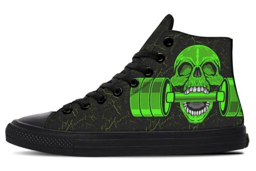 green skull beast high top canvas shoes