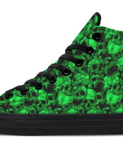 green skull party high top canvas shoes