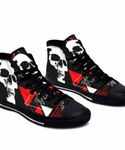 grey triangle skull high top shoes
