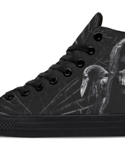 grim reaper and raven high top canvas shoes