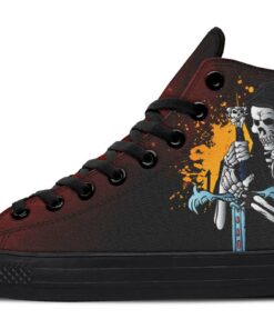 grim reaper and sword high top canvas shoes