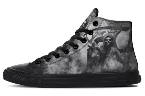 grim reaper scary at night high top canvas shoes