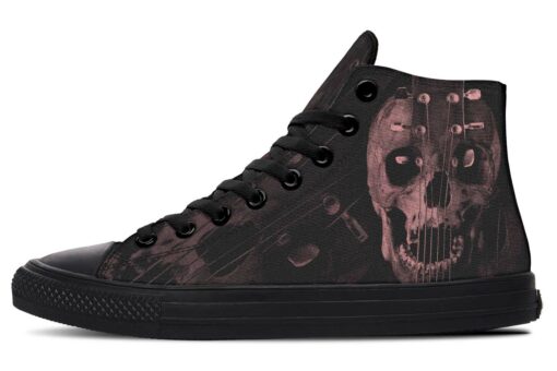 guitar skull high top canvas shoes
