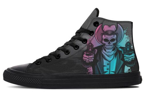 guns and amo skull high top canvas shoes