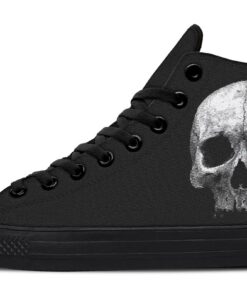 halftone skull high top canvas shoes