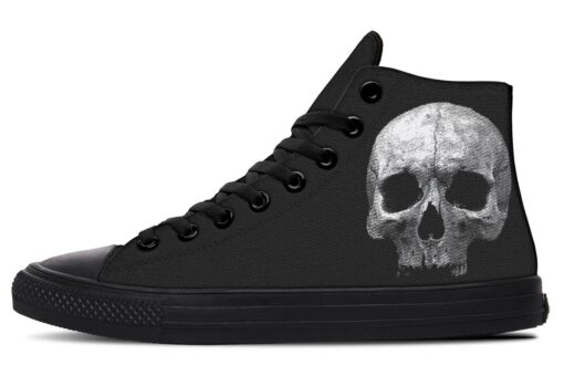 halftone skull high top canvas shoes