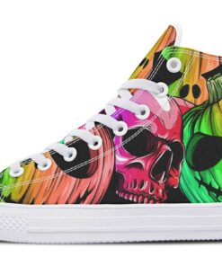 halloween monsters skull high top canvas shoes